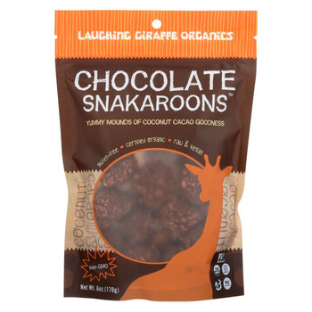 Laughing Giraffe Organics Snakaroons - Chocolate - Case of 8 - 6 oz.