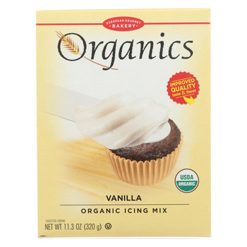 European Gourmet Bakery Organic Vanilla Icing Mix - Vanilla - Case of 12 - 11.3 oz.