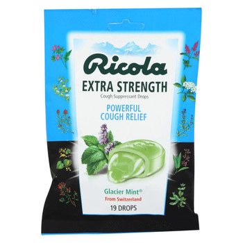 Ricola Cough Drop - Glacier Mint Extra Strength - 19 ct - Case of 12