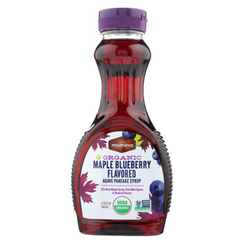 Madhava Honey Pancake Syrup - Organic - Blueberry - Case of 6 - 11.75 fl oz