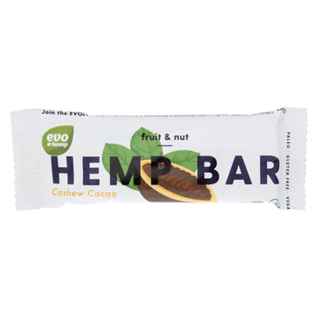 Evo Hemp Organic Hemp Bars - Cashew Cacao Antioxidant - 1.69 oz Bars - Case of 12