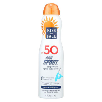 Kiss My Face Cool Sport Spray - Any Angle Air Powered SPF 50 - 6 oz