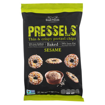 Pressels Pretzel Chips - Sesame - Case of 12 - 7.1 oz.