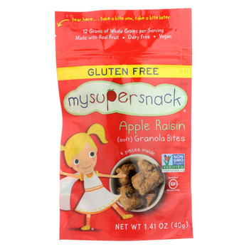 Mysupersnack Soft Granola Bites - Apple Raisin - 1.41 oz - Case of 6 Mysupersnack Soft Granola Bites - Apple Raisin - 1.41 oz - Case of 6
