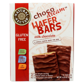 Natural Nectar Wafer Bars - Milk Chocolate - Case of 14 - 4.23 oz.