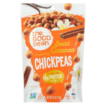 The Good Bean Crispy Crunchy Chickpea Snacks - Sweet Cinnamon - Case of 6 - 6 oz.