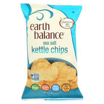 Earth Balance Kettle Chips - Sea Salt - Case of 12 - 5 oz.