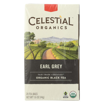 Celestial Seasonings Black Tea - Organic - Earl Grey - Case of 6 - 20 BAG