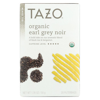 Tazo Tea Organic Tea - Earl Gray Noir - Case of 6 - 20 BAG