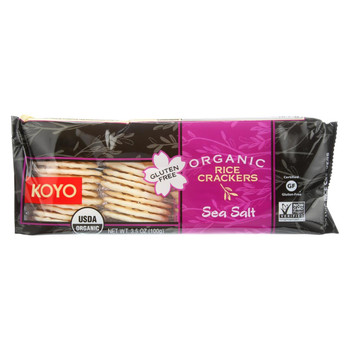 Koyo Organic Sea Salt Rice Crackers - Case of 12 - 3.5 OZ