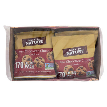 Back To Nature Cookies - Mini Chocolate Chunk - Case of 4 - 1.25 oz.