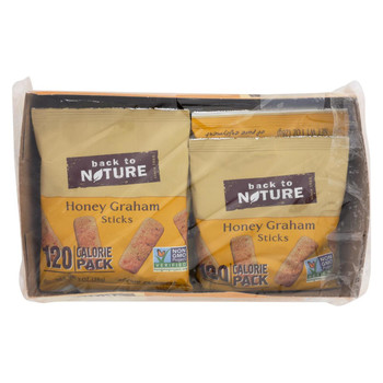 Back To Nature Honey Graham Sticks - Graham Flour and Honey - Case of 4 - 1 oz.