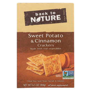 Back To Nature Crackers - Sweet Potato Cinnamon - Case of 6 - 6.5 oz.