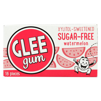 Glee Gum Chewing Gum - Wild Watermelon - Sugar Free - Case of 12 - 16 Pieces