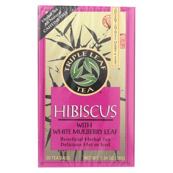 Triple Leaf Tea - Hibiscus - White Mulberry - 20 Tea Bags - 1 Case Triple Leaf Tea - Hibiscus - White Mulberry - 20 Tea Bags - 1 Case