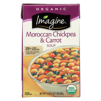 Imagine Foods Soup - Moroccan Chickpea And Carrot - Case of 12 - 17 oz.