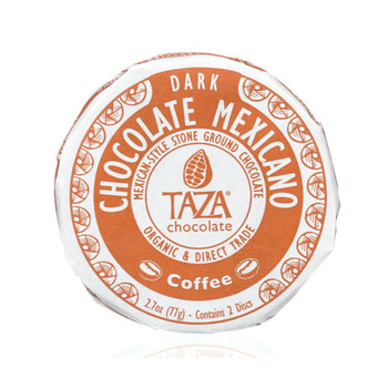 Taza Chocolate Organic Chocolate Mexicano Discs - 55 Percent Dark Chocolate - Coffee - 2.7 oz - Case of 12