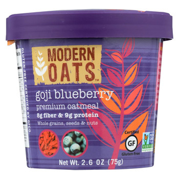 Modern Oats All Natural Oatmeal - Goji Blueberry - Case of 6 - 2.6 oz.