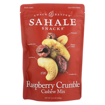 Sahale Snacks Raspberry Crumble Cashew Trail Mix - Case of 4 - 8 oz.