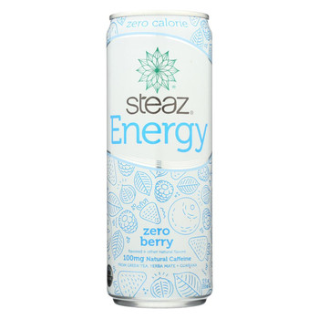 Steaz Zero Calorie Energy Drink - Berry - Case of 12 - 12 Fl oz. Steaz Zero Calorie Energy Drink - Berry - Case of 12 - 12 Fl oz.