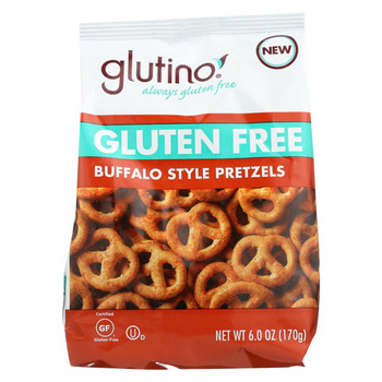 Glutino Pretzel - Buffalo Style - Case of 6 - 6 oz Glutino Pretzel - Buffalo Style - Case of 6 - 6 oz