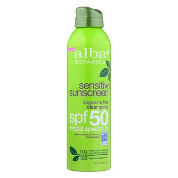 Alba Botanica Sunscreen - Very Emollient - Clear Spray SPF 50 - Fragrance Free - 6 oz Alba Botanica Sunscreen - Very Emollient - Clear Spray SPF 50 - Fragrance Free - 6 oz