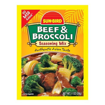 Sunbird Seasoning Mix - Beef and Broccoli - Case of 24 - 1 oz.