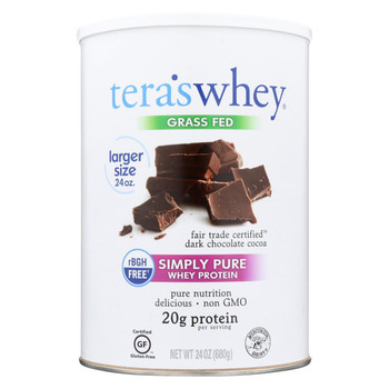 Tera's Whey Protein - rBGH Free - Fair Trade Dark Chocolate - 24 oz