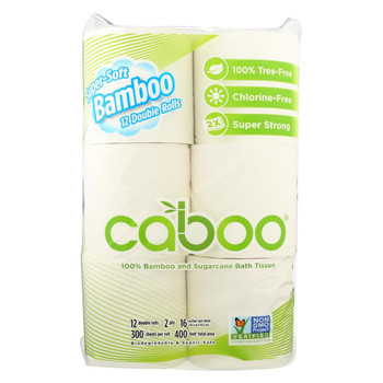 Caboo - Bath Tissue - Tissue Bath 300 Sheet - Case of 6 - 12 Pk