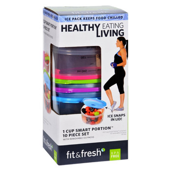 Fit and Fresh Containers - Healthy Living - Smart Portion - 1 Cup Size - 10 Pieces