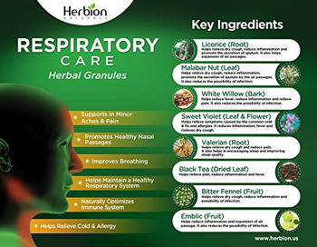 Herbion Naturals Respiratory Care - Natural Care - Herbal Granules - 10 Packets