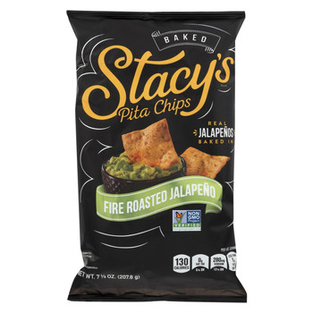 Stacy's Pita Chips Fire Roasted Jalapeno Pita Chips - Roasted Jalapeno - Case of 12 - 7.33 oz.