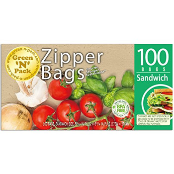 Eco-Friendly Bags Green N Pack Zipper Bags - Sandwich Size - 100 Bags - 1 Count