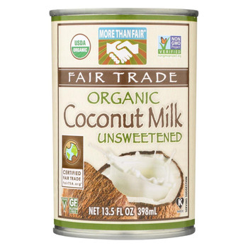 More Than Fair Organic Coconut Milk - Classic Unsweetened - Case of 12 - 13.5 Fl oz.
