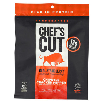 Chef's Cut Real Steak Jerkey - Chipotle Cracked Pepper - Case of 8 Chef's Cut Real Steak Jerkey - Chipotle Cracked Pepper - Case of 8