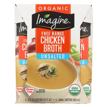 Imagine Foods Chicken Broth - Low Sodium - Case of 6 - 8 Fl oz.