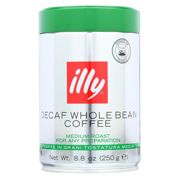 Illy Caffe Coffee Coffee - Whole Bean Decaffeinated - Case of 6 - 8.8 oz.