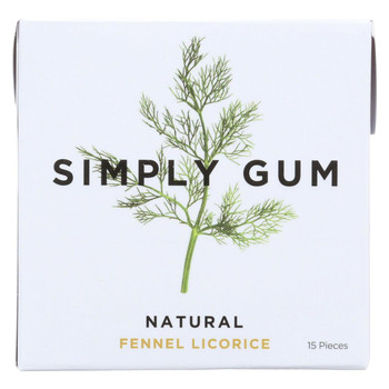 Simply Gum All Natural Gum - Fennel Licorice - Case of 12 - 15 Count