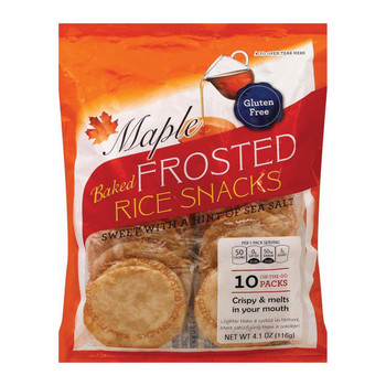 Kameda Frosted Rice Snacks - Maple - Case of 6 - 4.1 oz.