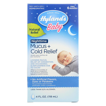 Hylands Homeopathic Baby Nighttime - Mucus + Cold Relief - 4 Fl oz.
