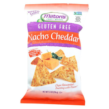 Miltons Gluten Free Baked Chips - Nacho Cheddar - Case of 12 - 5.5 oz.