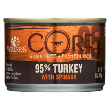 Wellness Pet Products Dog Food - Turkey with Spinach - Case of 24 - 6 oz.