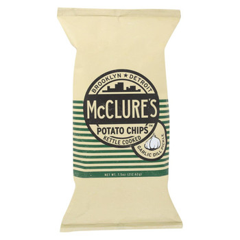 Mcclure's Pickles Kettle Chip - Garlic Pickle - Case of 12 - 7.5 oz
