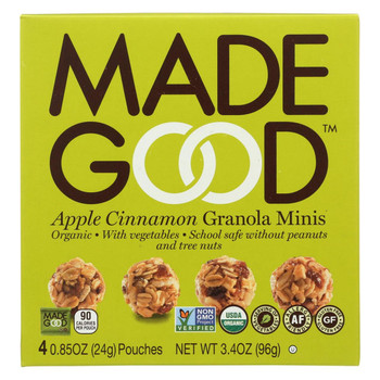 Made Good Granola Minis - Apple Cinnamon - Case of 6 - 3.4 oz. Made Good Granola Minis - Apple Cinnamon - Case of 6 - 3.4 oz.