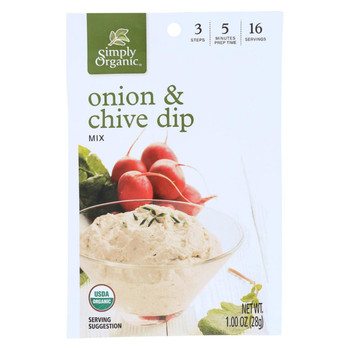 Simply Organic Onion and Chive Dip Mix - Case of 12 - 1 oz. Simply Organic Onion and Chive Dip Mix - Case of 12 - 1 oz.