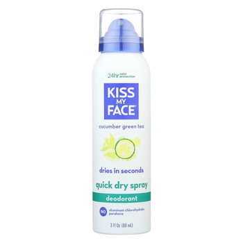 Kiss My Face Dry Spray Deodorant - Cucumber Green Tea - 3 Fl oz.