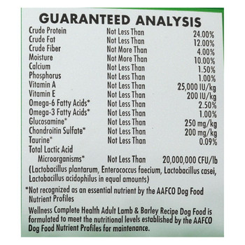 Wellness Pet Products Dog Food - Lamb and Barley Recipe - Case of 6 - 5 lb. Wellness Pet Products Dog Food - Lamb and Barley Recipe - Case of 6 - 5 lb.