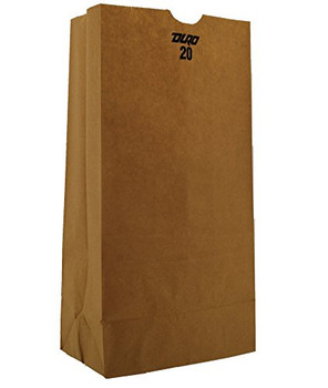 Duro Bag Brown Kraft Paper 20 Grocery Bag - 500 Count