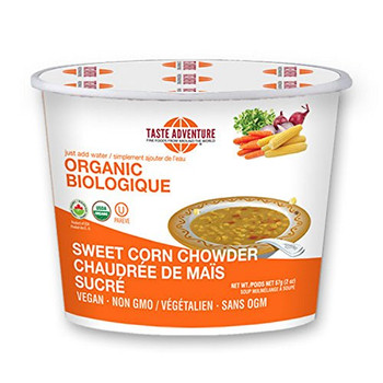 Taste Adventure Organic Sweet Corn Chowder Soup Cups - Case of 6 - 2 oz.