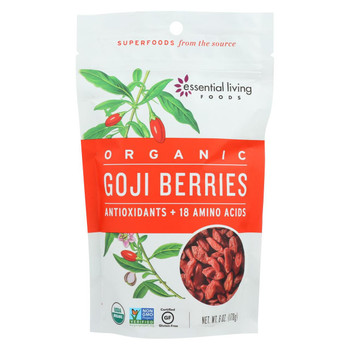 Essential Living Foods Goji Berries - Antioxidant - Case of 6 - 6 oz.